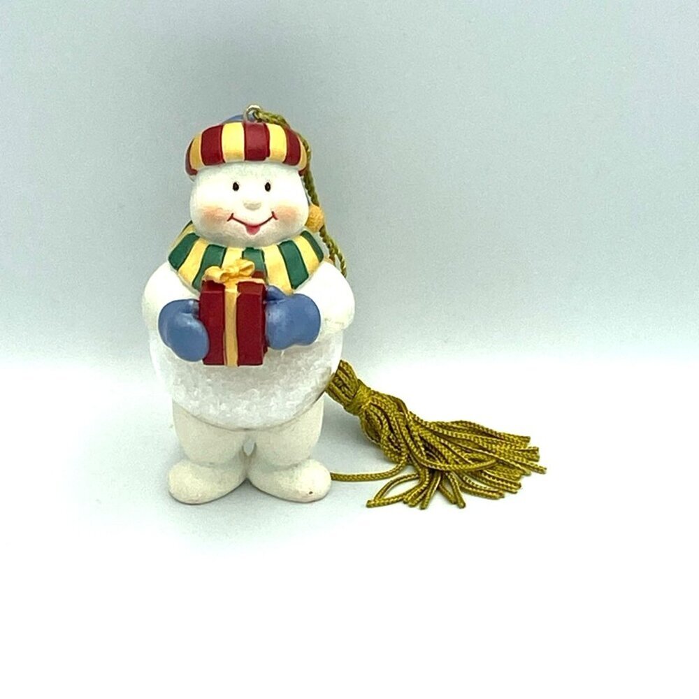 Gorham Winter Follies Snowman Ornament‎ Snow Globe Belly 3.25" H